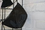 Product Description: Black-on-Black Anchor Large Cosmetic Bag