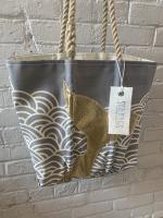 Gold Mermaid Tail and Waves Tote