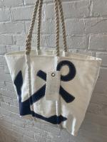 Product Description: Navy Anchor Tote-Hemp-Medium
